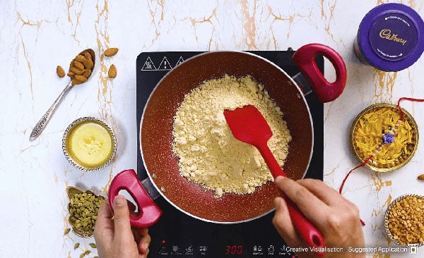 Chocolate Besan Ladoo Step 1