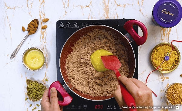 Chocolate Besan Ladoo Step 3