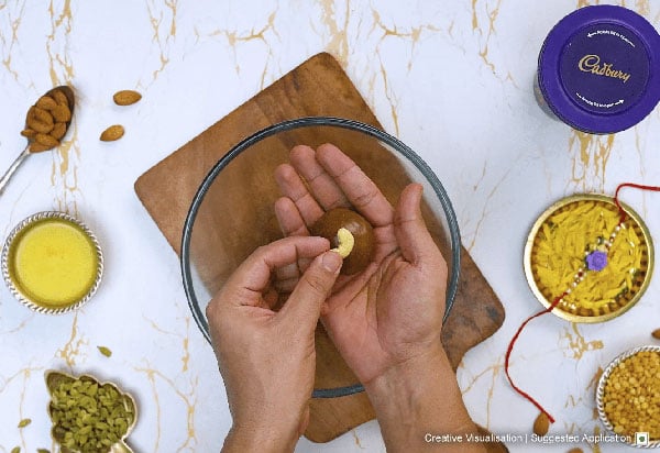 Chocolate Besan Ladoo Step 7