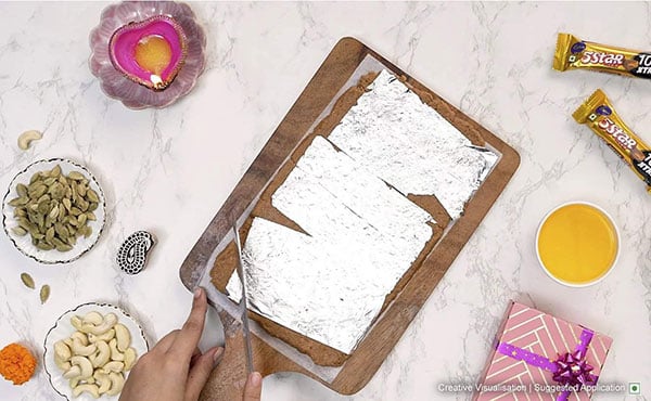 Chocolate Kaju Katli Step 6