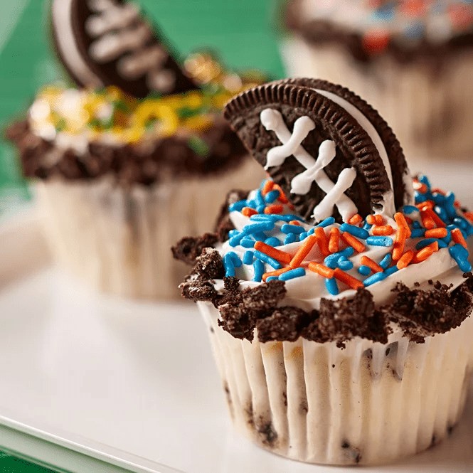 Oreo Cookie Football Cupcakes