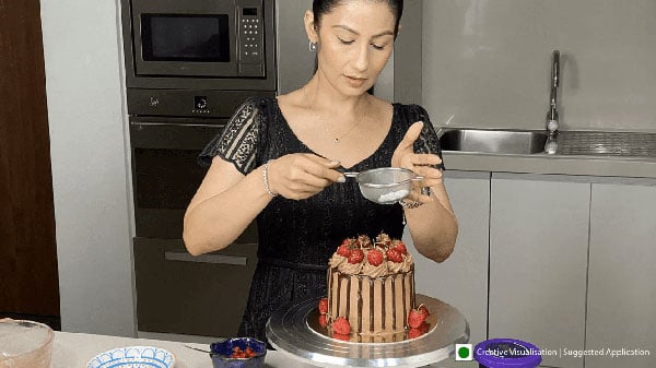 Eggless Strawberry Chocolate Cake Step 11